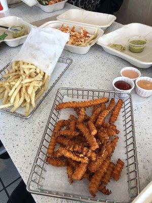 We got all the fries- sweet potato are my favorite