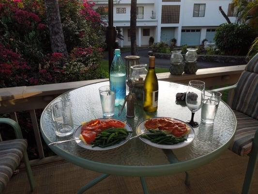 Home cooked dinner at the cottage.