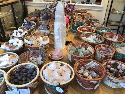 Lots of baskets of gemstones!