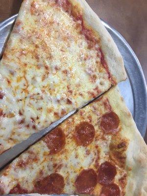 Cheese and pepperoni pizza