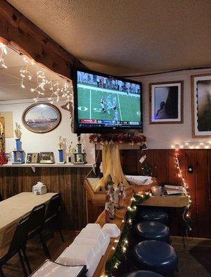 Bar has multiple TVs to watch the games!