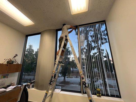 Hanging verticals at the Van Nuys DA's office.