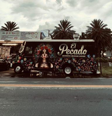 The food truck opening after a big storm.