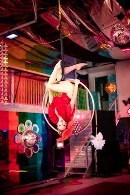 Aerialist Jen Martin at Rainbow Bathhouse in Sedona