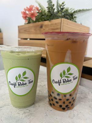 Thai Milk Tea & avocado smoothie