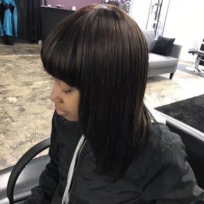 Quick weave with Chinese bangs (done by Montreece) looks amazing!