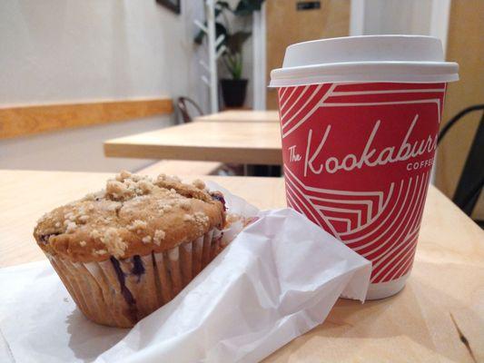 Blueberry muffin & coffee.