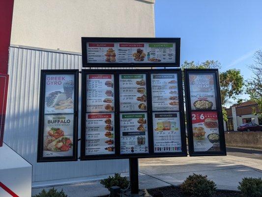 Menu at the drive-thru