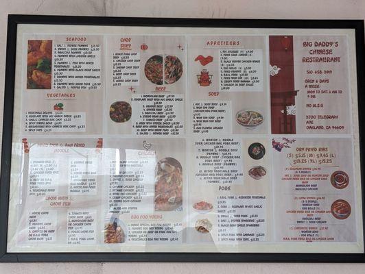 New menu board