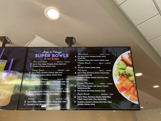 Super Bowls menu