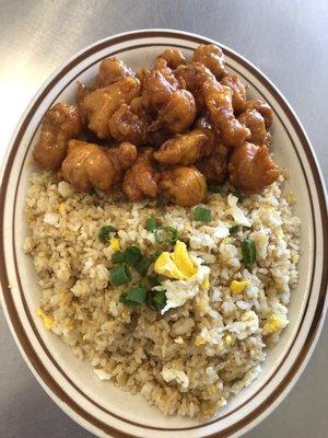 #orange chicken with fried rice