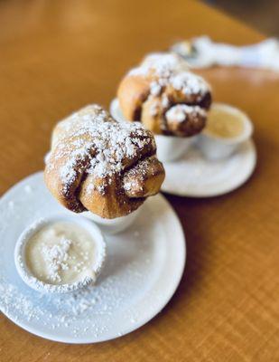 Cup of Bread with Cream Cheese Syrup