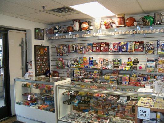 Front Lobby filled with new and vintage wax including Pokemon, and more