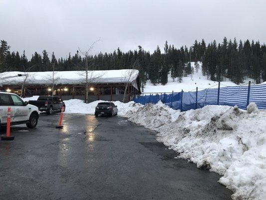 The outside/entrance of the Lodge area.