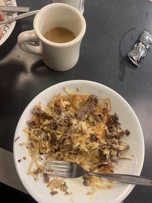 Cheesesteak Hashbrowns Scattered All the Way