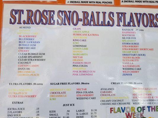 Snoball flavors