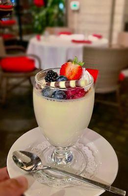 Panna Cotta Topped With Berries