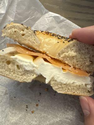 The sad lox and cream cheese bagel