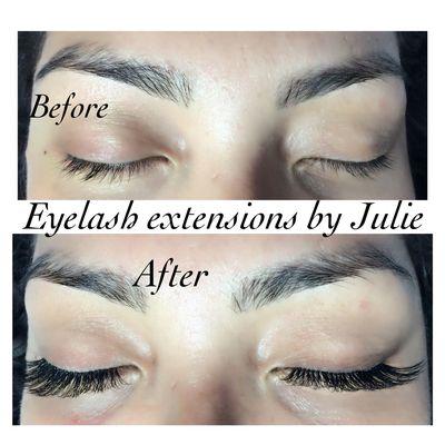 Eyelash extensions by Julie