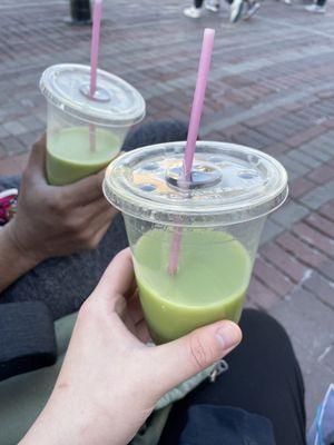 Two different matcha bases teas - the minty one was better