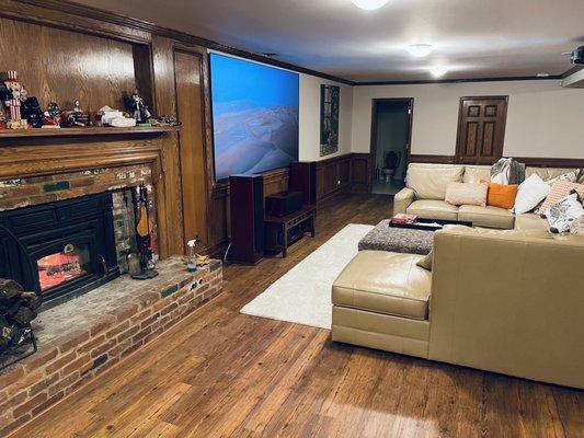 Newly finished vinyl basement floor from Star Floor.