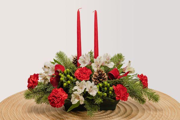 Christmas Centerpiece Delivery by Fallon's Flowers