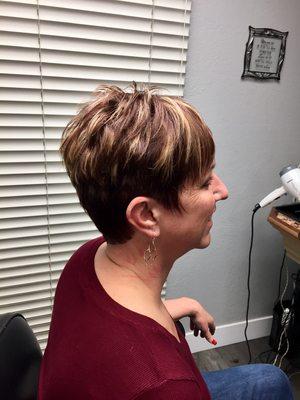 Cute new short cut w/ some pizzazz!