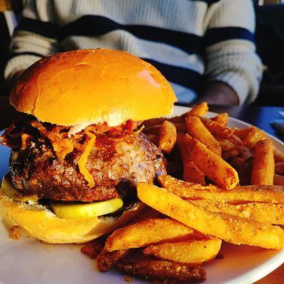 Burger with fries