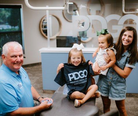 Dr. Fuson and some little patients in our Germantown office.