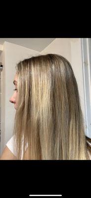 This patch!!! This is not balayage! And she tried to tell me I was wrong!