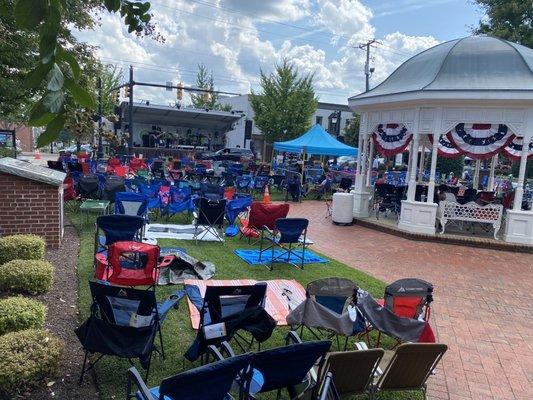 People set their chairs the night before.