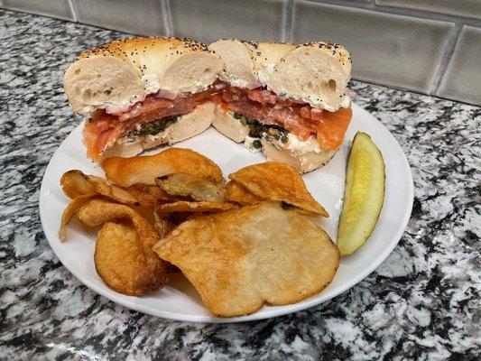 Lox on an everything bagel