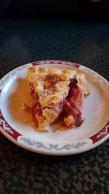 Home made strawberry rhubarb pie.