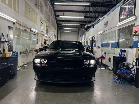 Dodge Challenger in for some tint