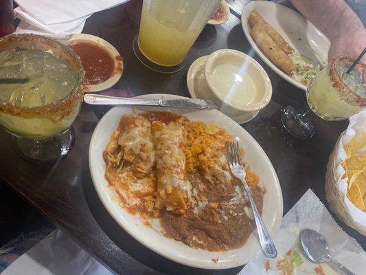 Enchiladas and flautas