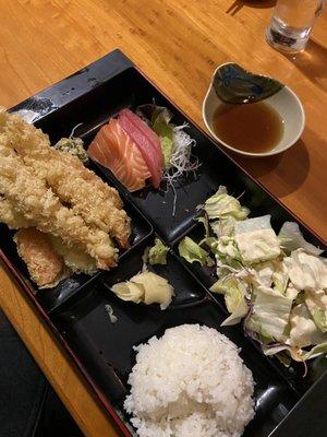 2 Item Dinner Combo (tempura and sashimi)