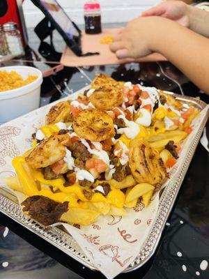 Carne Asada Fries W/ Shrimp