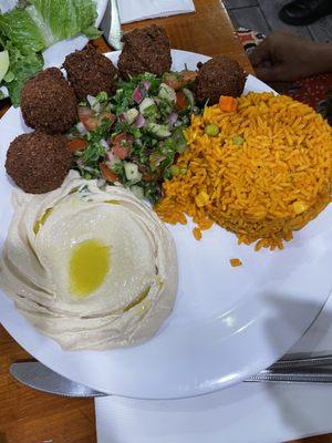 Vegetables plate and shrawma plate