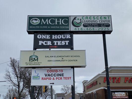 Hayat Pharmacy and COVID Service Center Entrance on Layton Ave.