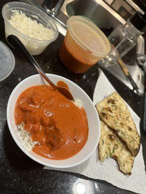 BUTTER CHICKEN and GARLIC NAANL