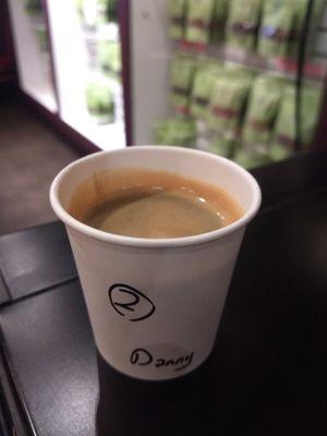 Doppio Espresso. I like that they use demitasse instead of pouring it into a clunky large cup.