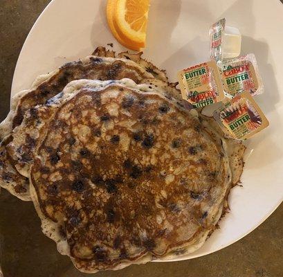 Loaded blueberry pancakes