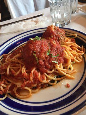 Spaghetti and meatballs. Not too great for the cost