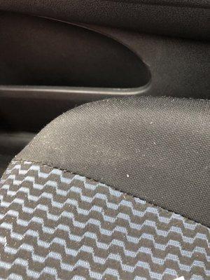 Sand on the seat.