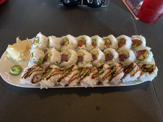 Philly roll, Rock & roll Roll, Tuna & avocado Roll