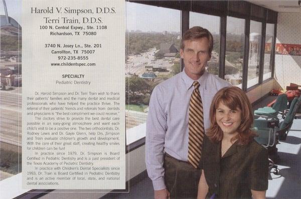 News article of Dr. Simpson and Dr. Train