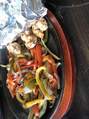 Shrimp fajitas $15..