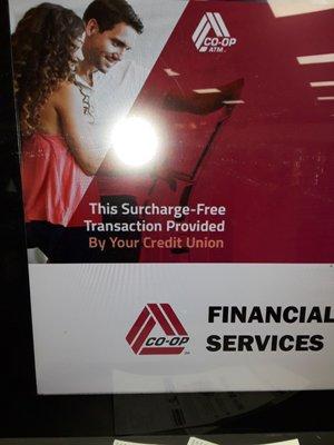 Surcharge free for all EXCEPT 1st Community CU members.  The ONLY co-op member in all of St. Louis charging $1 fee to members, I checked.