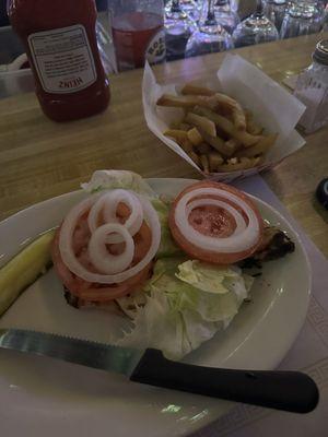 Grilled chicken with lettuce tomato onion