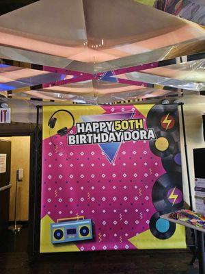 Real backdrop for a birthday party. We Design, you print.